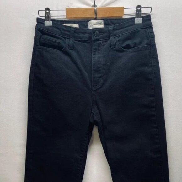 Universal Thread Jeans Women’s 6/28R Black Ankle Bootcut Raw Hem Stretch GUC - Picture 2 of 6